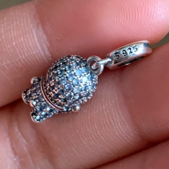 NWOT Doraemon "Stand By Me" Blue Kitty Cat Dangle Charm Pendant w/ CZ Silver - Picture 11 of 11